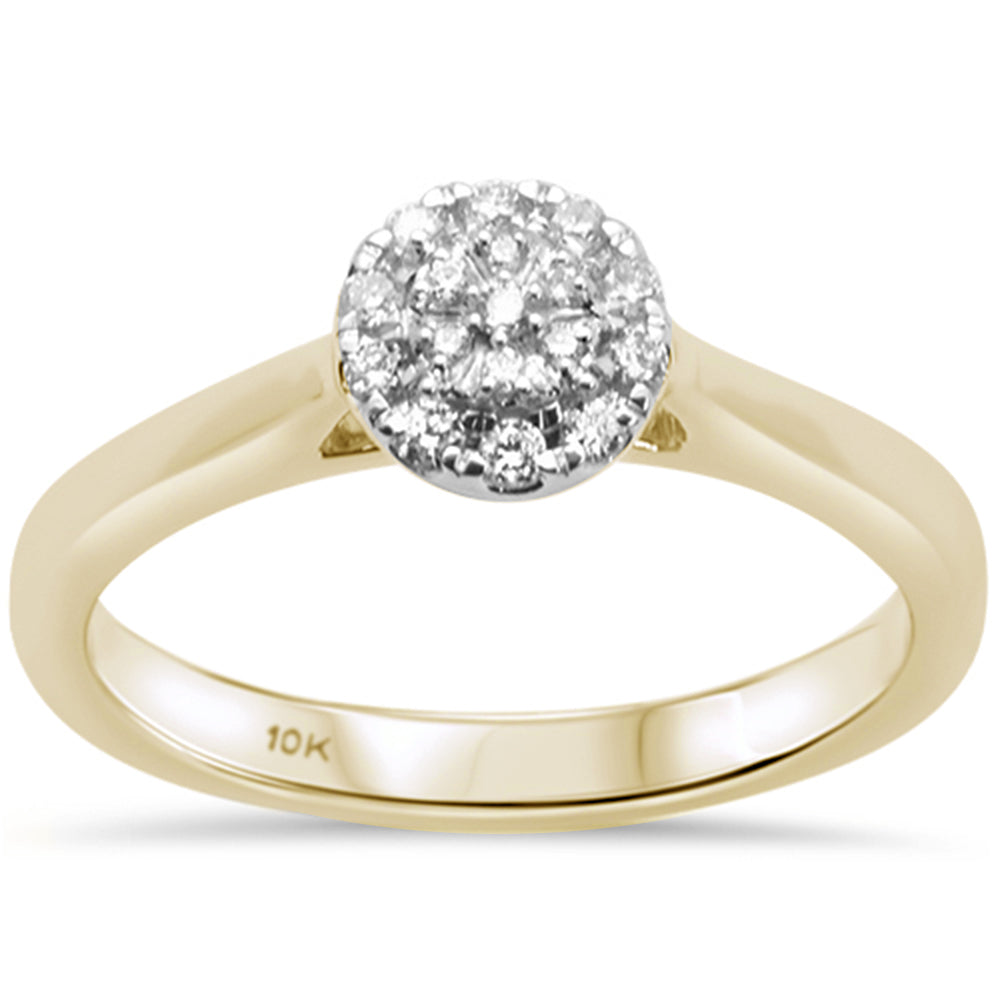 .15ct G SI 10K Yellow GOLD Round Diamond Engagement Promise Ring Size 6.5