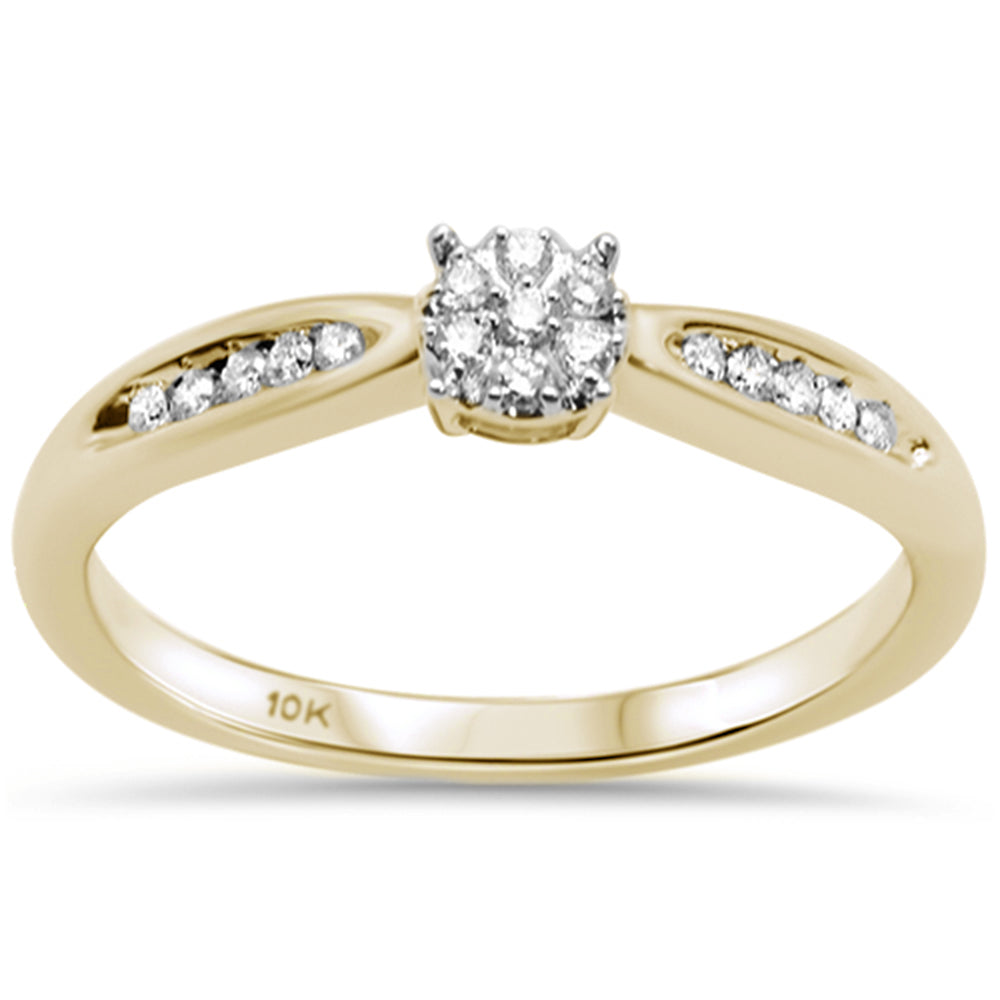 .10ct G SI 10K Yellow Gold Round Diamond Engagement Promise RING Size 6.5