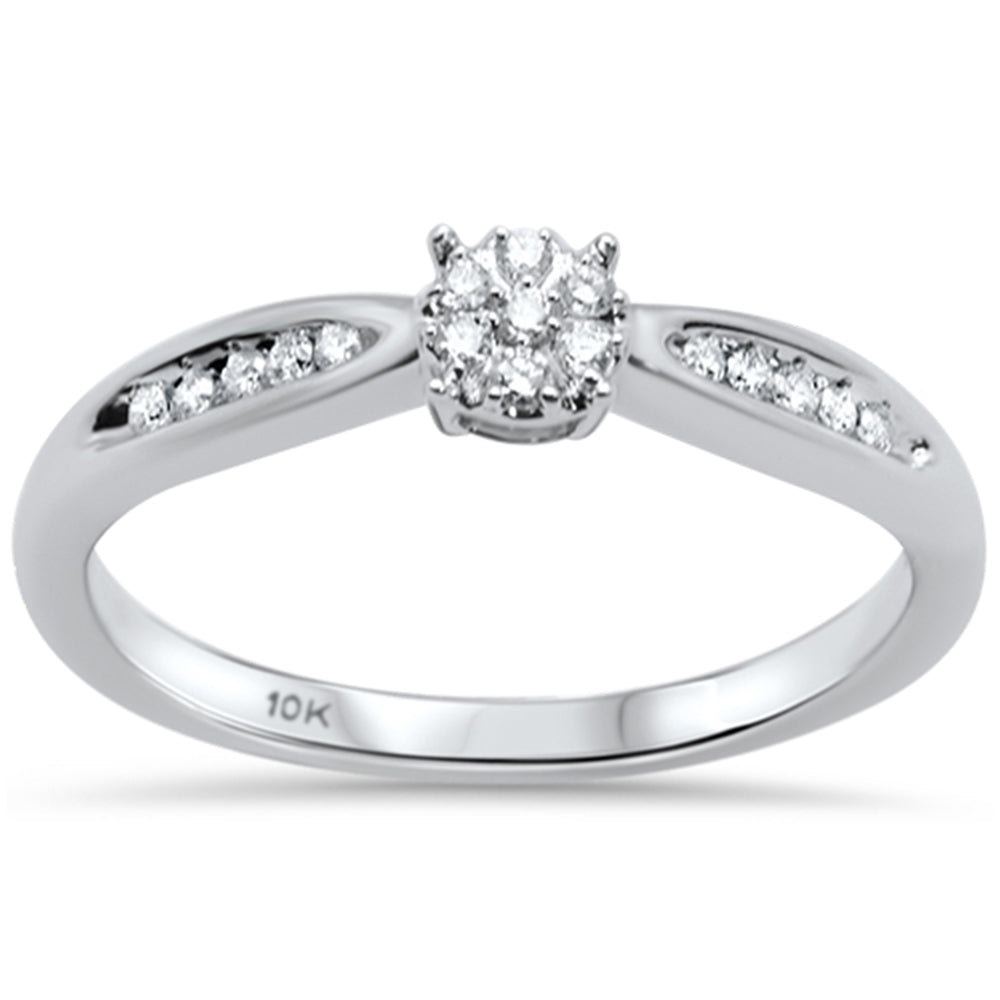 .12ct G SI 10K White Gold Round Diamond Engagement Promise RING Size 6.5