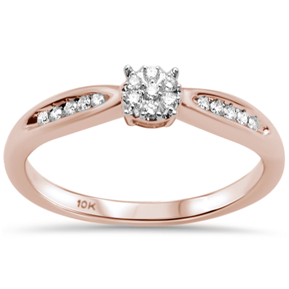 .10ct G SI 10K Rose Gold Round Diamond Engagement Promise RING Size 6.5