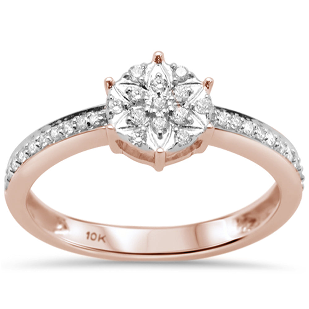 .20ct G SI 10K Rose GOLD Round Diamond Engagement Promise Ring Size 6.5