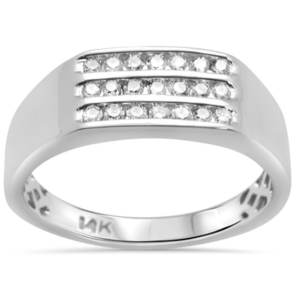 ''SPECIAL! .33ct 14K White Gold DIAMOND Men's Ring Band Size 10''