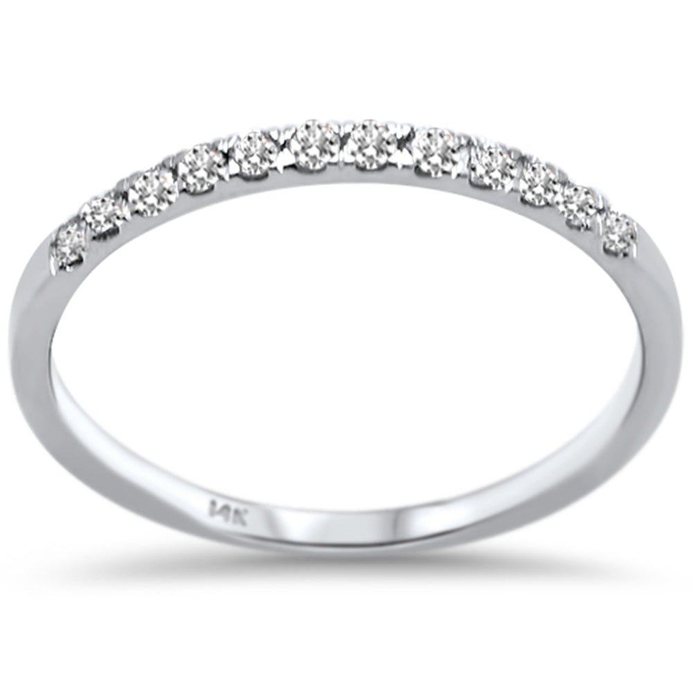 .18ct F SI 14K White Gold Round Diamond WEDDING Band Anniversary Stackable Ring