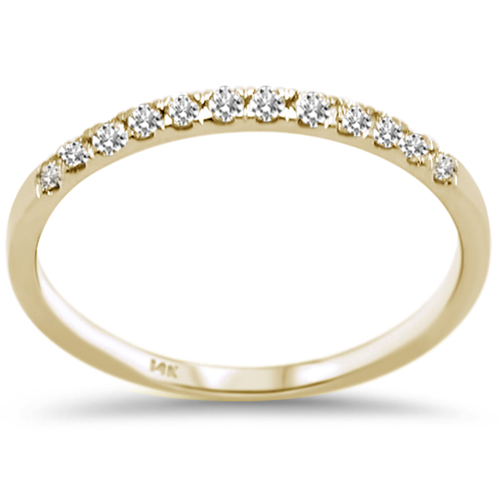 .18ct F SI 14K Yellow Gold Round Diamond Wedding Band Anniversary Stackable RING