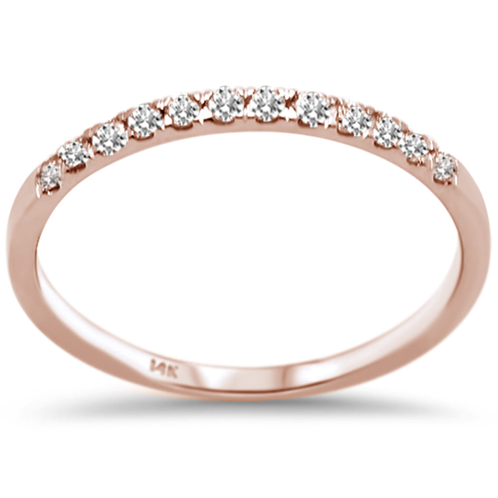 .18ct F SI 14K Rose Gold Round DIAMOND Wedding Band Anniversary Stackable Ring