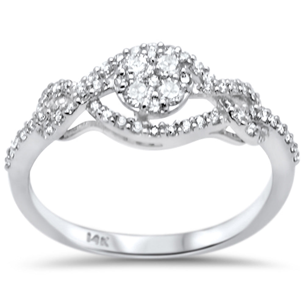 .40ct F SI 14K White Gold Round Diamond Engagement RING Size 6.5