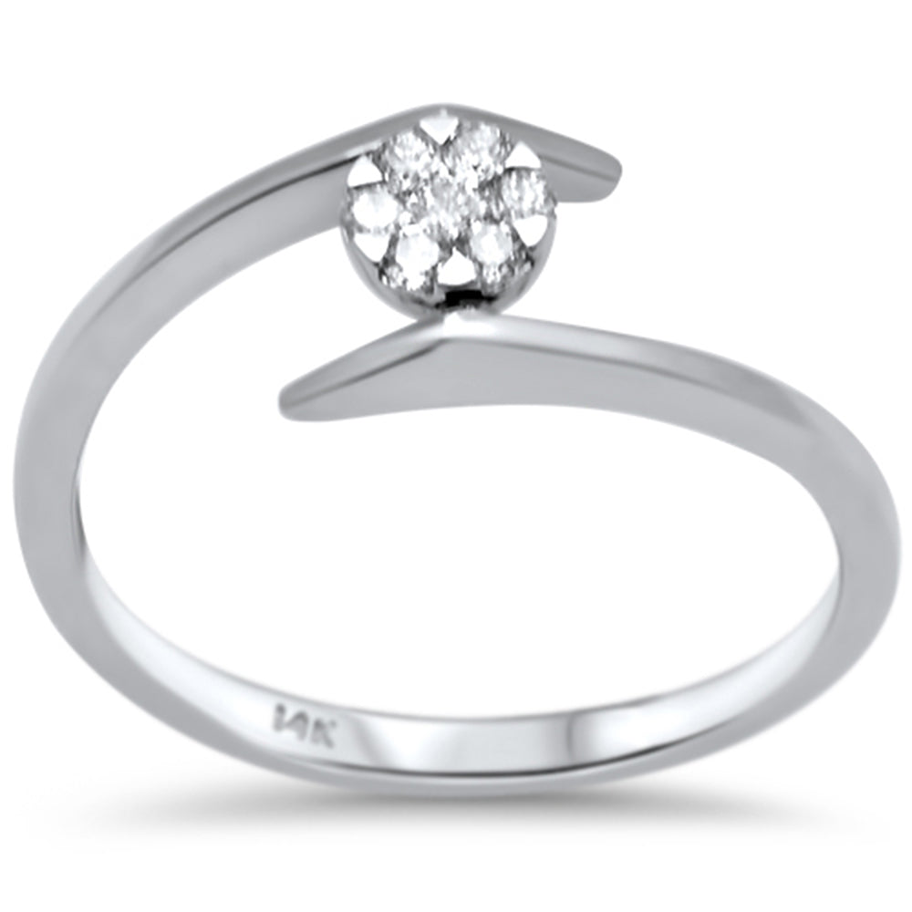 .12ct F SI 14K White GOLD Modern Diamond Solitaire Engagement Ring Size 6.5