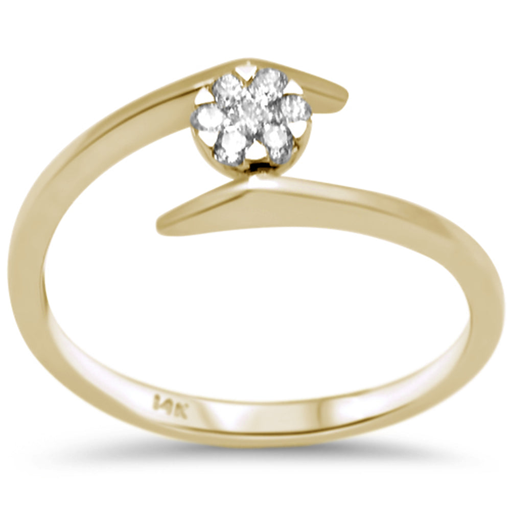 .12ct F SI 14K Yellow GOLD Modern Diamond Solitaire Engagement Ring Size 6.5