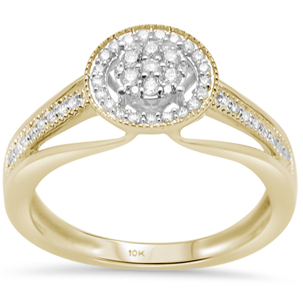 .25ct F SI 10K Yellow Gold Round Diamond Engagement RING Size 6.5