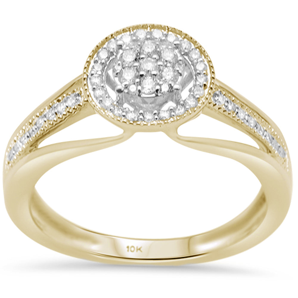 .25ct F SI 10K Yellow GOLD Round Diamond Engagement Ring Size 6.5