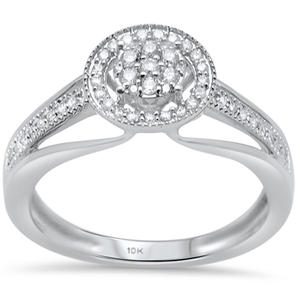 .25ct F SI 10K White Gold Round Diamond Engagement RING Size 6.5