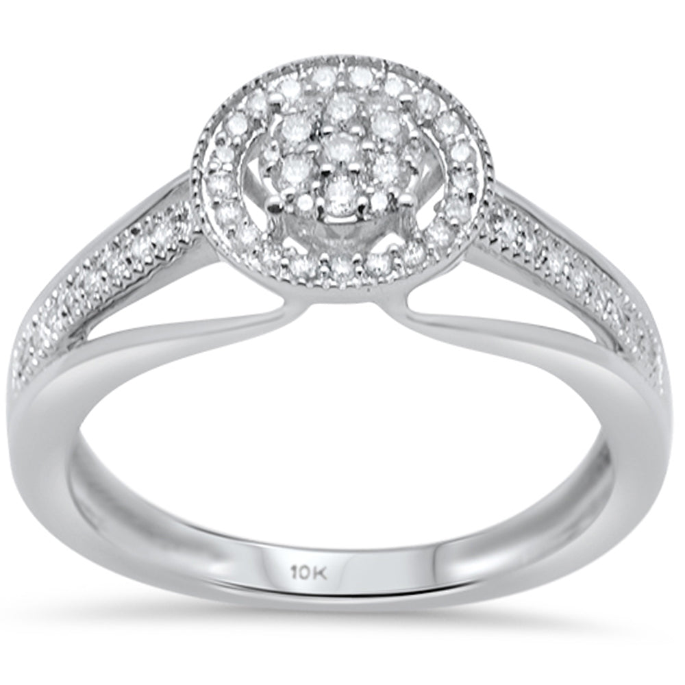 .25ct F SI 10K White GOLD Round Diamond Engagement Ring Size 6.5