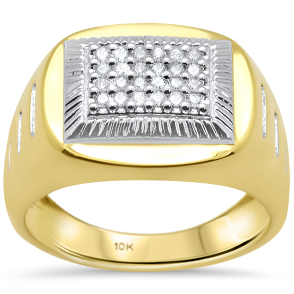 ''SPECIAL! .25ct F SI 10K Yellow GOLD Men's Diamond Band Fashion Ring Size 10''