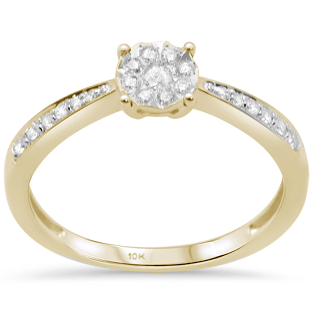 .20ct F SI 10K Yellow GOLD Round Diamond Engagement Ring Size 6.5