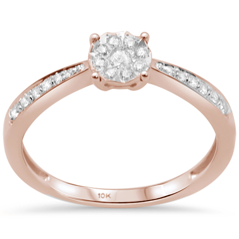 .20ct F SI 10K Rose Gold Round DIAMOND Engagement Ring Size 6.5