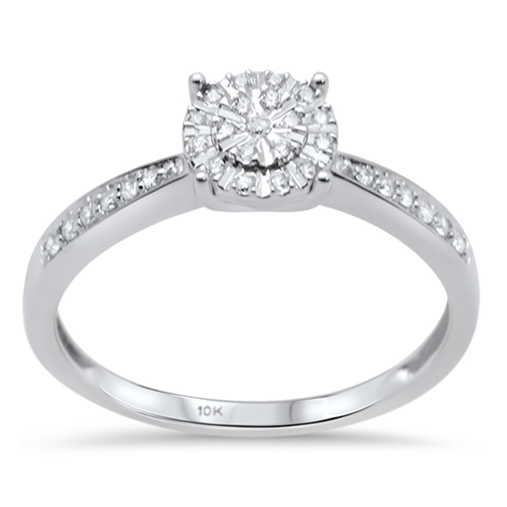 .15ct F SI 10K White GOLD Round Diamond Engagement Ring Size 6.5