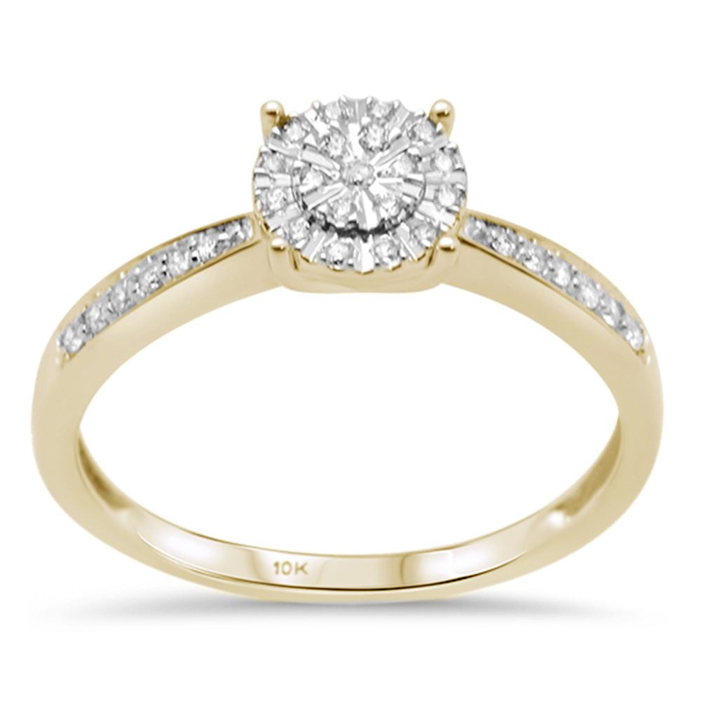 .15ct F SI 10K Yellow GOLD Round Diamond Engagement Ring Size 6.5