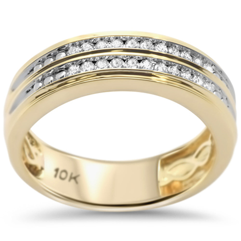 ''SPECIAL! .28ct G SI 10K Yellow Gold Men's Diamond Band RING Size 10''