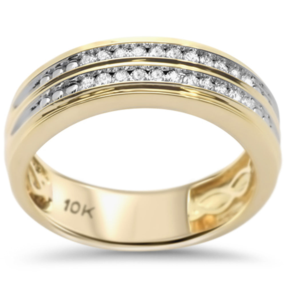 ''SPECIAL! .28ct G SI 10K Yellow Gold Men's DIAMOND Band Ring Size 10''