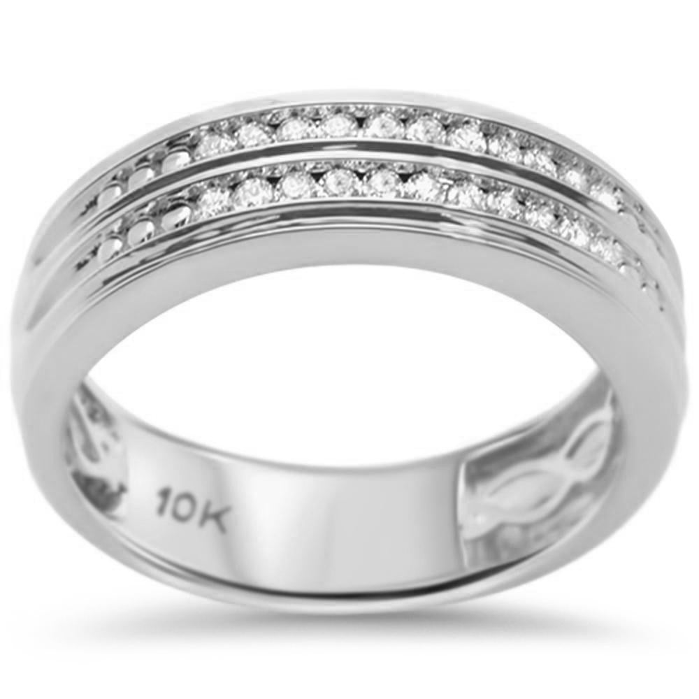 ''SPECIAL! .28CT G SI 10KT White GOLD Diamond Men's Diamond Ring Size 10''
