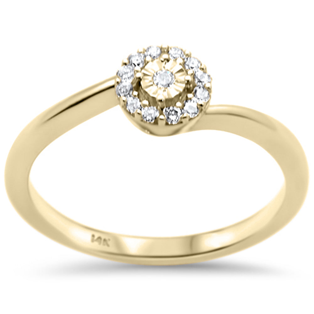 .12ct G SI 14K Yellow Gold Round Diamond Miracle Illusion RING