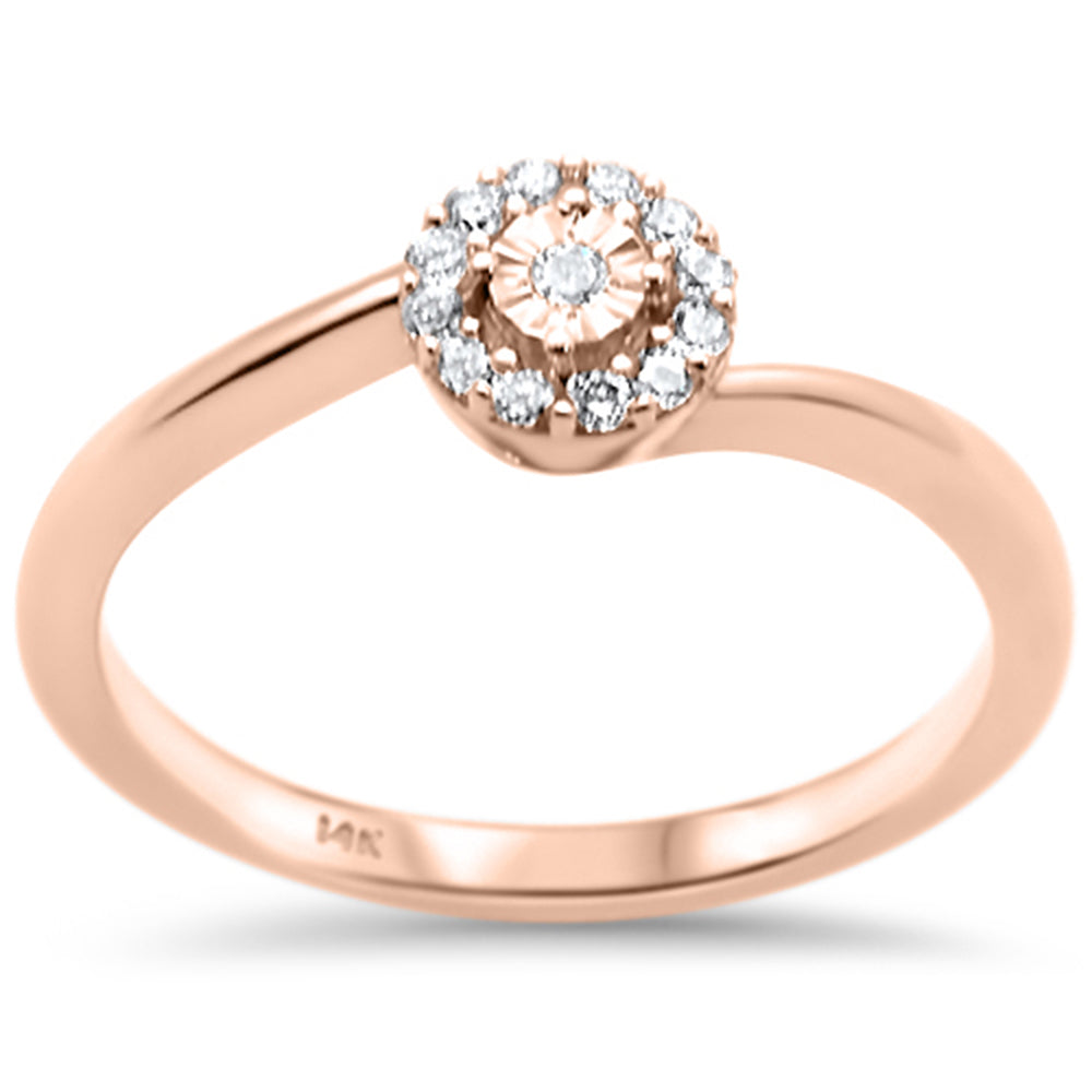 .12ct G SI 14K Rose Gold Round Diamond Miracle Illusion RING