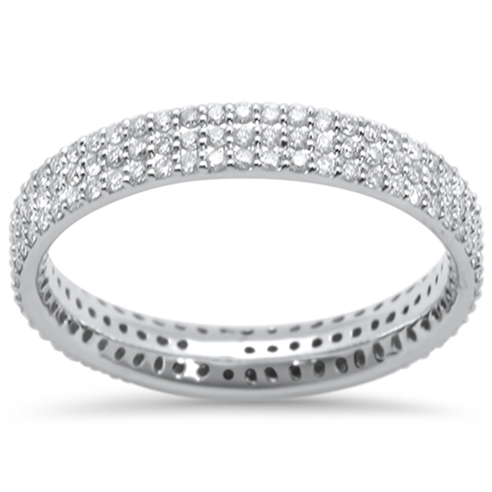 SPECIAL! .70CT G SI 14K White Gold DIAMOND Eternity Wedding Band Size 6.5