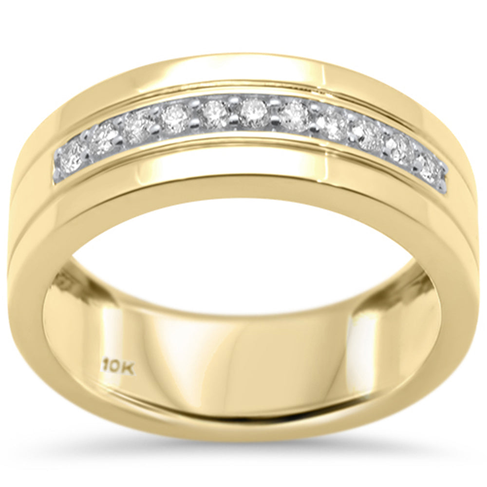.28CT G SI 10K Yellow GOLD Diamond Men's Band Ring Size 10