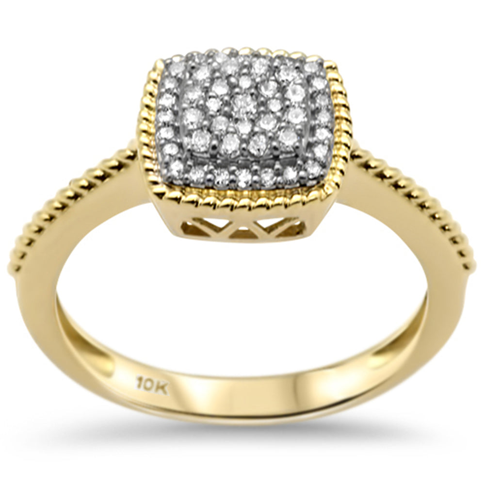 .23CT G SI 10K Yellow Gold Diamond Square Engagement RING Size 6.5