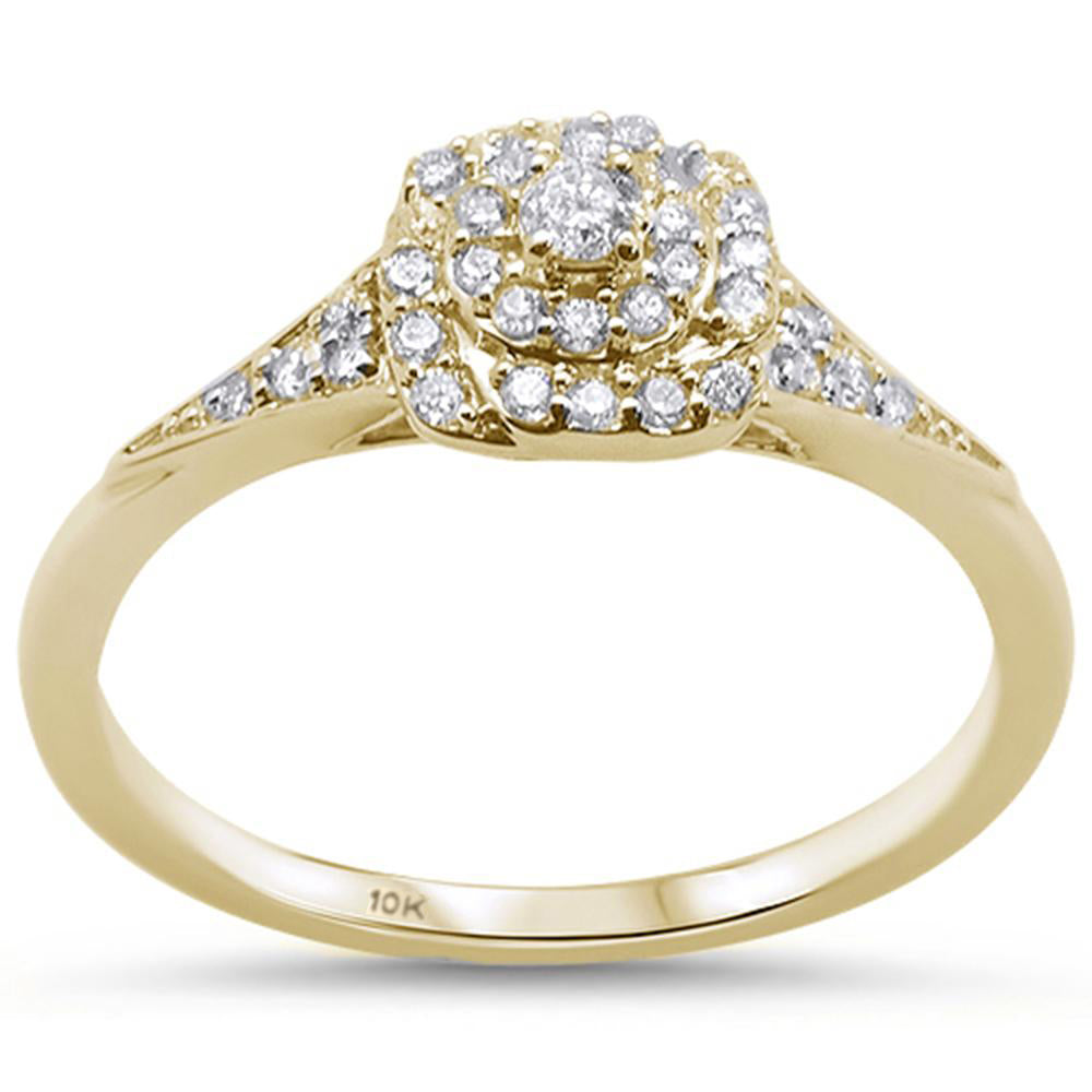 .27CT G SI 10KT Yellow Gold DIAMOND Square Stye Engagement Ring Size 6.5