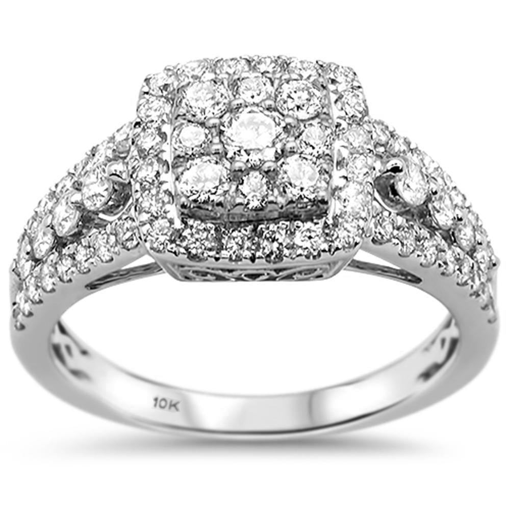 ''SPECIAL! 1.15CT G SI 10KT White Gold Diamond Square Engagement RING Size 6.5''