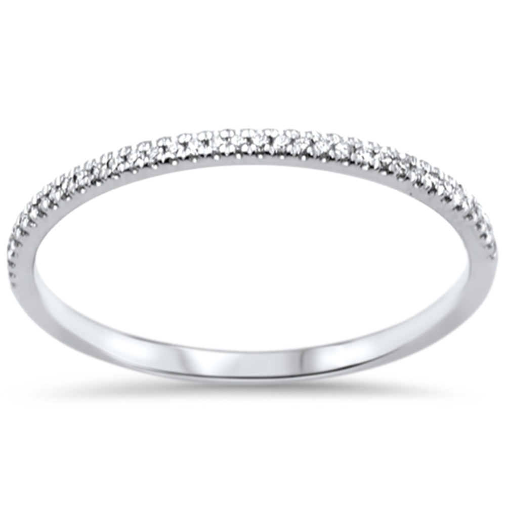 .09ct F SI 14K White GOLD Ladies Diamond Engagement Ring Band Size 6.5
