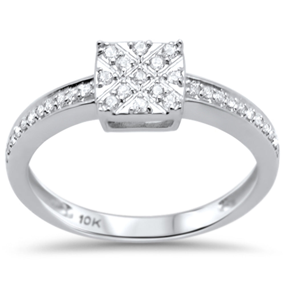 .18ct F SI 10K White GOLD Diamond Engagement Ring Size 6.5