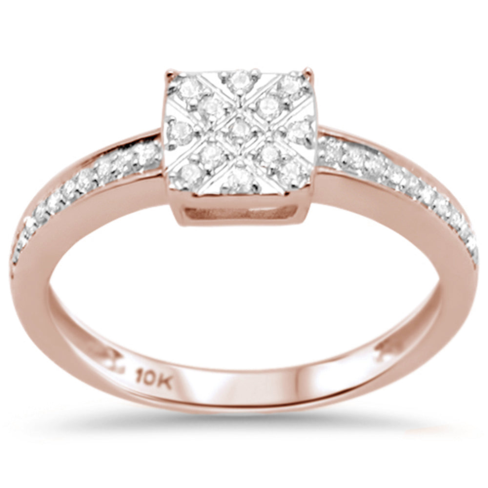 .18ct F SI 10K Rose Gold DIAMOND Engagement Ring Size 6.5