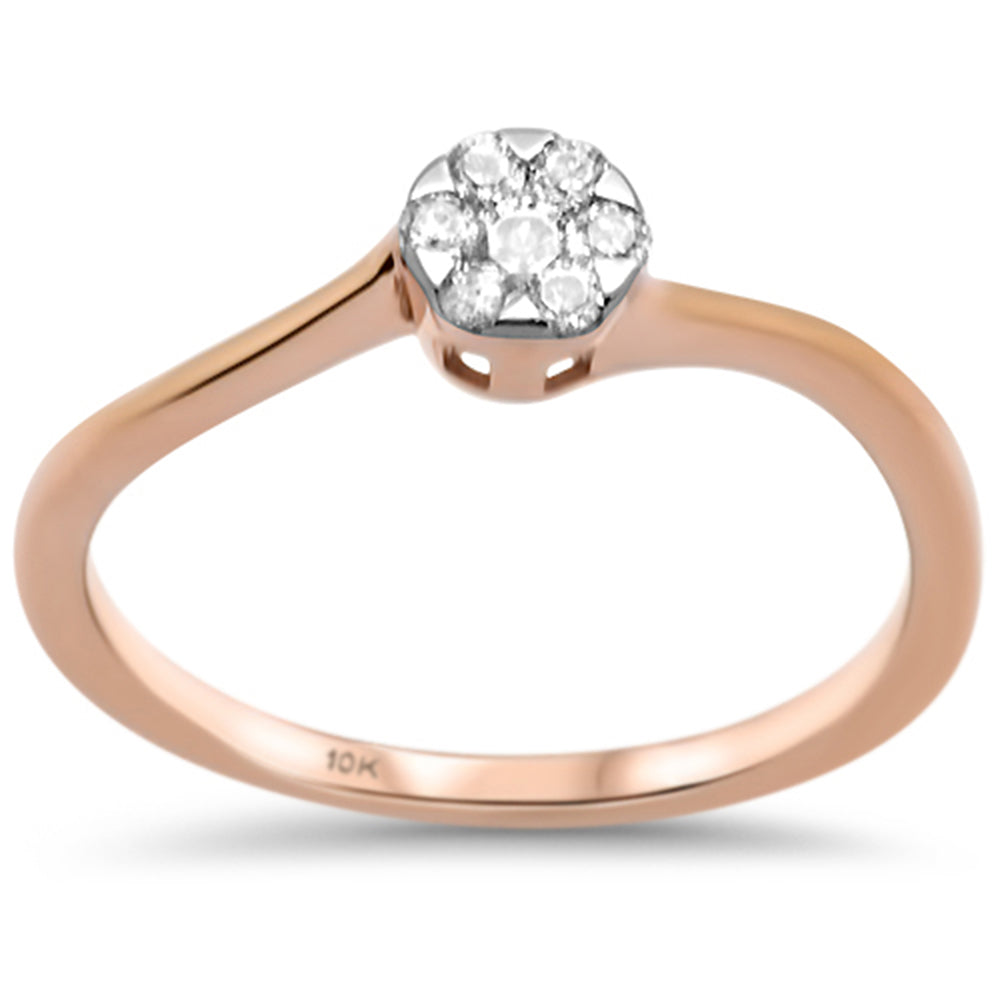 .17ct F SI 10K Rose Gold DIAMOND Engagement Ring Size 6.5
