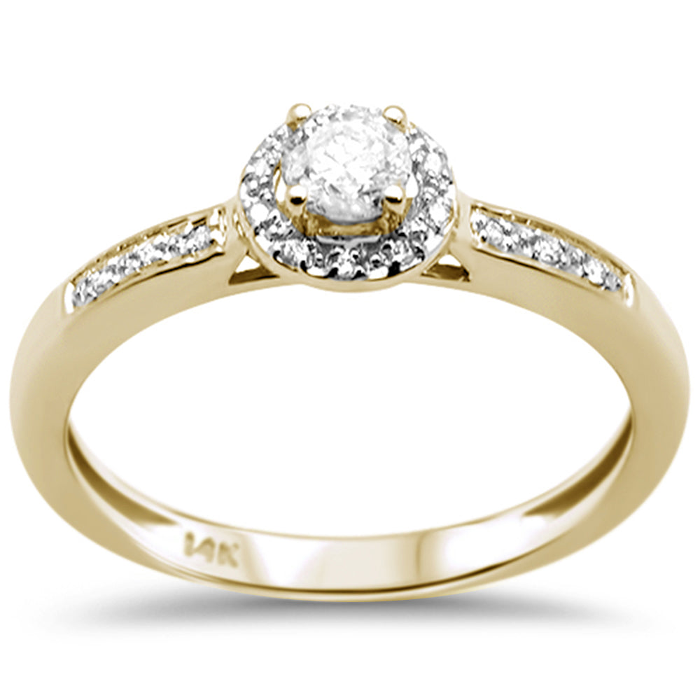 .24ct F SI 14K Yellow GOLD Diamond Engagement Ring Size 6.5