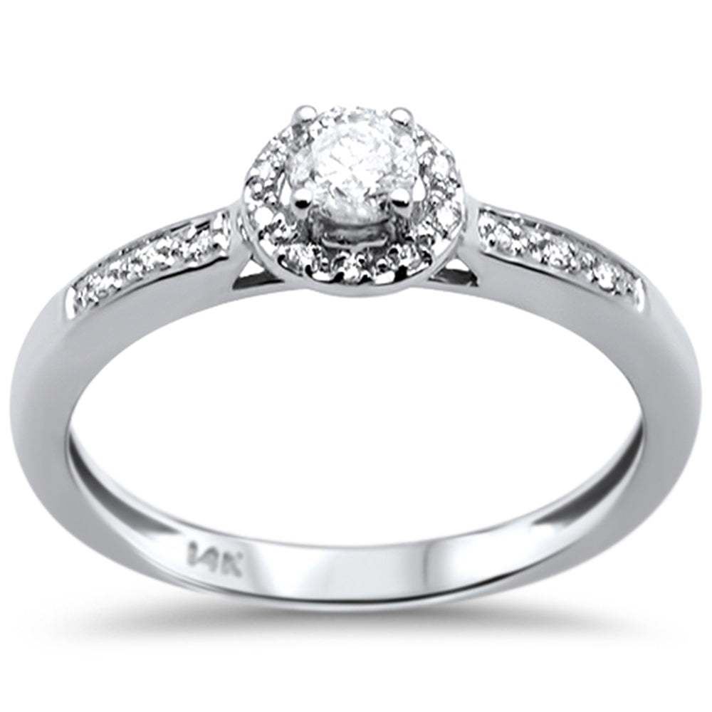 .25ct F SI 14K White GOLD Diamond Engagement Ring Size 6.5