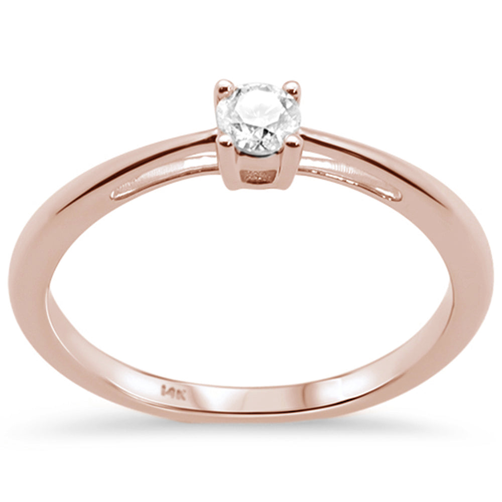 .18ct G SI 14k Rose Gold Diamond Solitaire Diamond RING Size 6.5