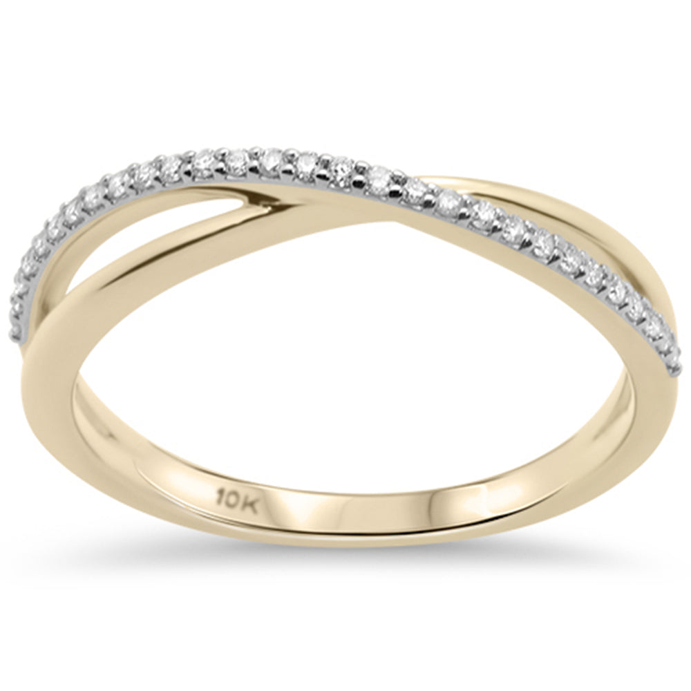.13ct G SI 10K Yellow Gold DIAMOND Band Ring Size 6.5