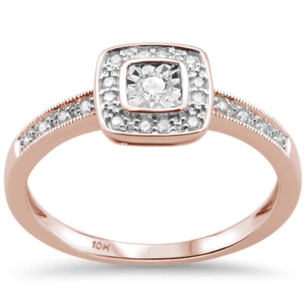 .15ct G SI 10k Rose Gold DIAMOND Engagement Ring Size 6.5