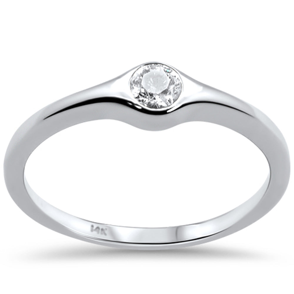 .18ct G SI 14K White GOLD Diamond Solitaire Ring Size 6.5