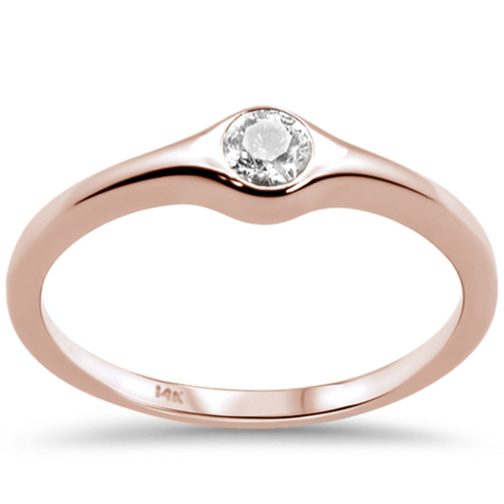 .14ct G SI 14k Rose GoldDiamond Solitaire RING Size 6.5