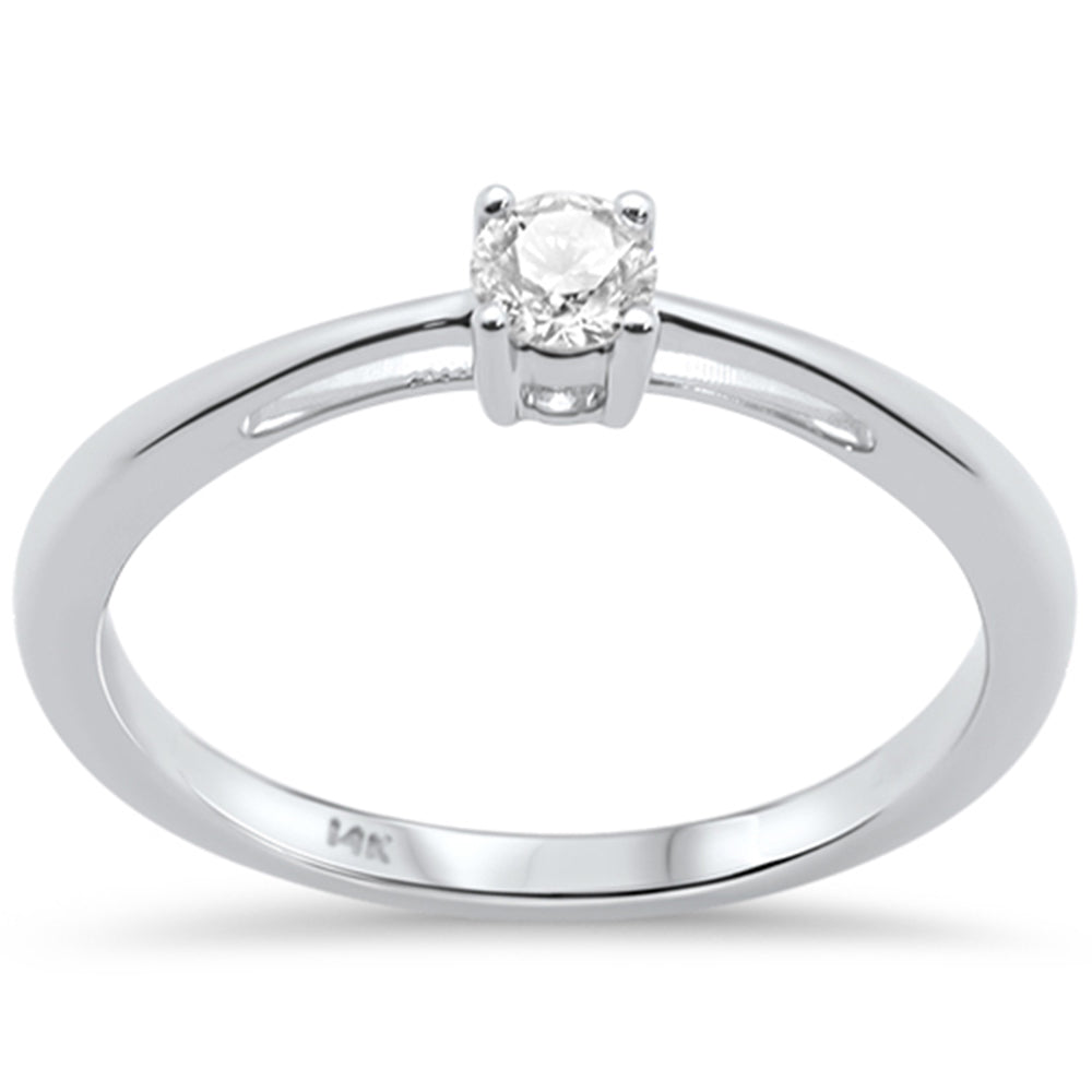''SPECIAL! .24ct G SI 14K White Gold Diamond Solitaire RING Size 6.5''