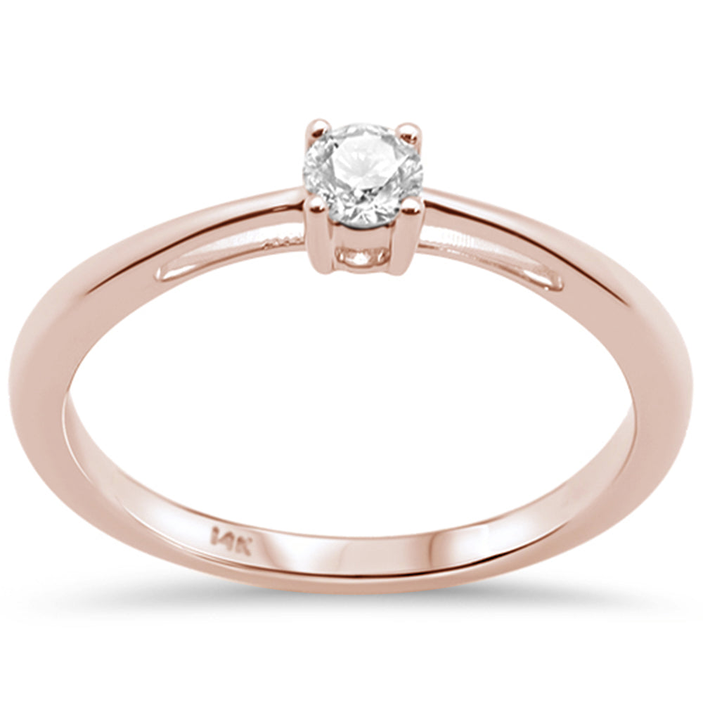 ''SPECIAL! .26ct G SI 14k Rose Gold DIAMOND Solitaire Ring Size 6.5''