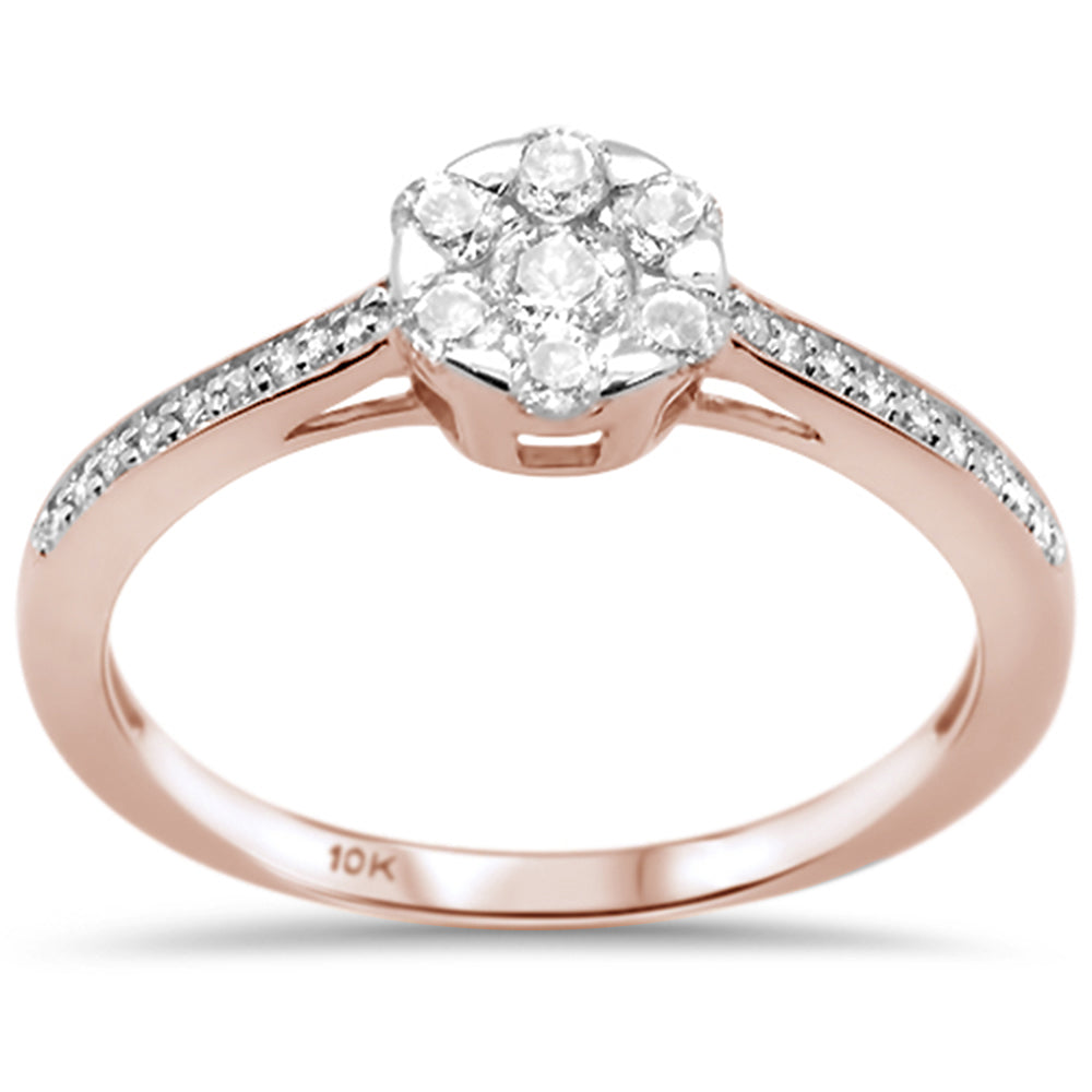 .39ct G SI 10k Rose Gold Diamond Engagement RING Size 6.5