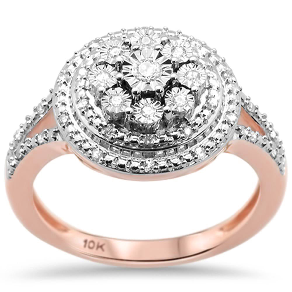 ''SPECIAL! .18ct G SI 10K Rose Gold Diamond Engagement RING Size 6.5''