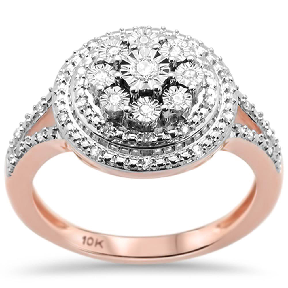 ''SPECIAL! .18ct G SI 10K Rose Gold DIAMOND Engagement Ring Size 6.5''