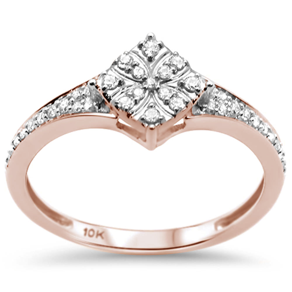 .18CT G SI 10KT Rose Gold Diamond Diamond Shape Enagement RING Size 6.5