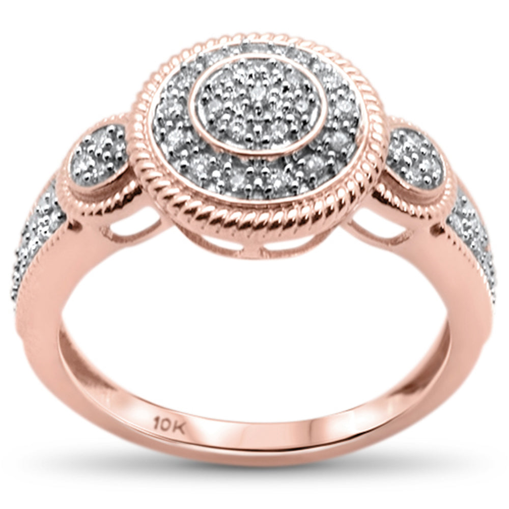 .20CT G SI 10KT Rose Gold Diamond Ladies Three Stone Engagement RING Size 6.5