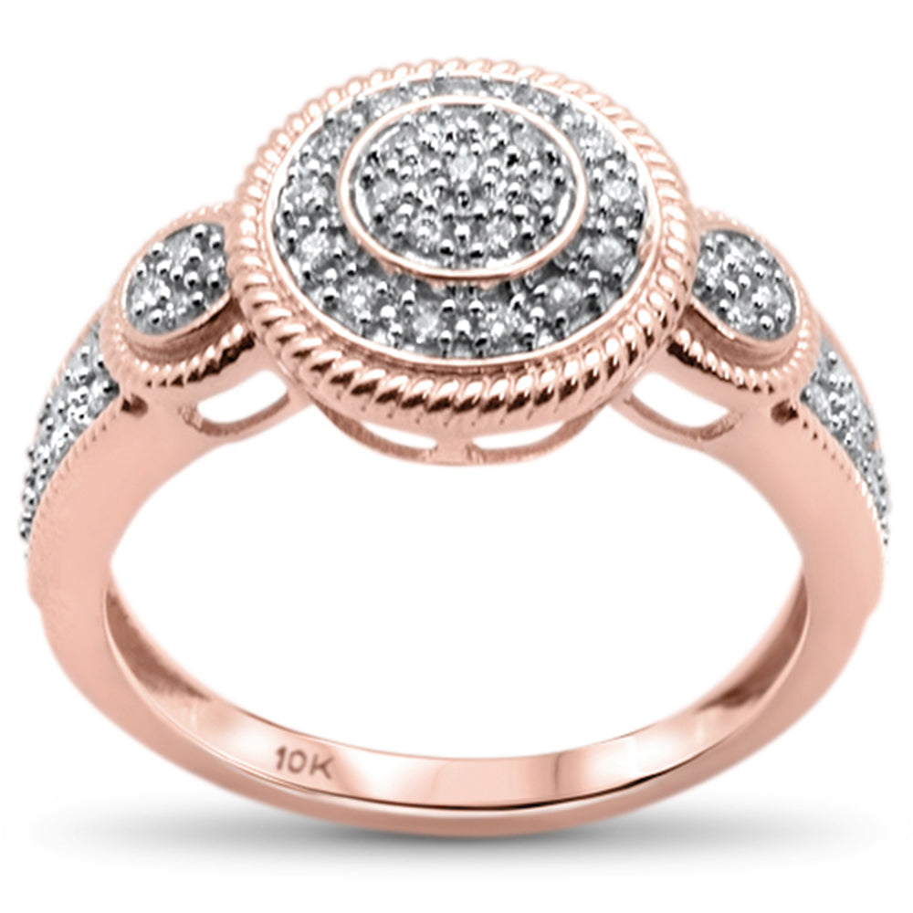 .20CT G SI 10KT Rose Gold DIAMOND Ladies Three Stone Engagement Ring Size 6.5